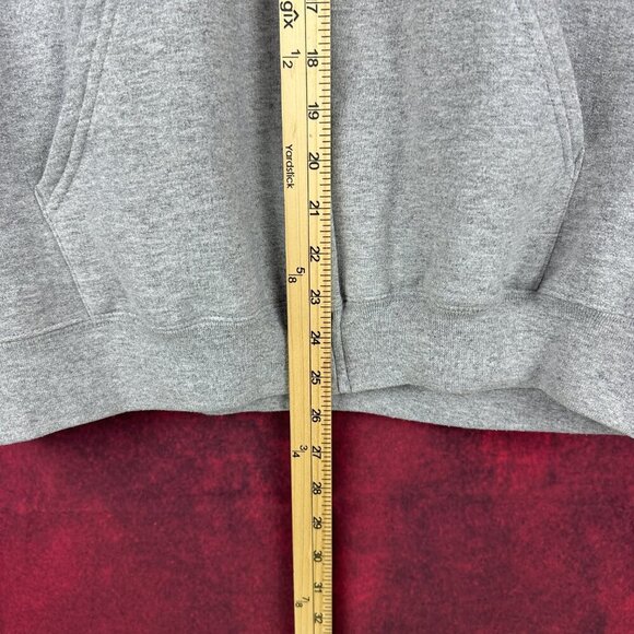 CHAMPION UNISEX GREY ZIP-UP HOODIE WITH BTG LOGO, 2 POCKETS, FLEECE INTERIOR, L - Picture 6 of 10